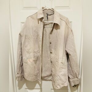 Imperfectly Perfect Zara size XS 100% Cotton Striped Outer Jacket